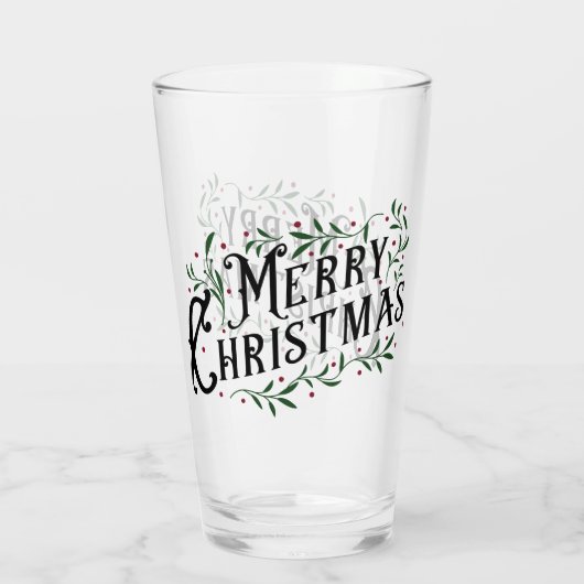 Frohe Weihnachten Glas (Rückseite)