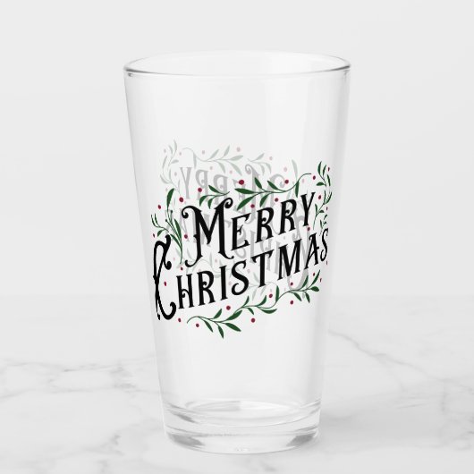 Frohe Weihnachten Glas (Vorderseite)