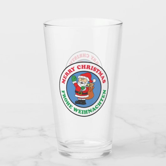 Frohe Weihnachten Glas (Rückseite)