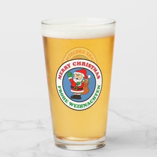 Frohe Weihnachten Glas (Vorne (Gefüllt))