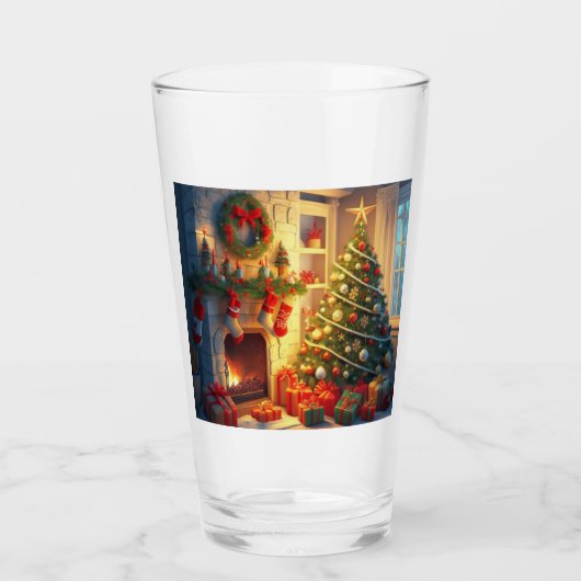 Frohe Weihnachten Glas (Vorderseite)