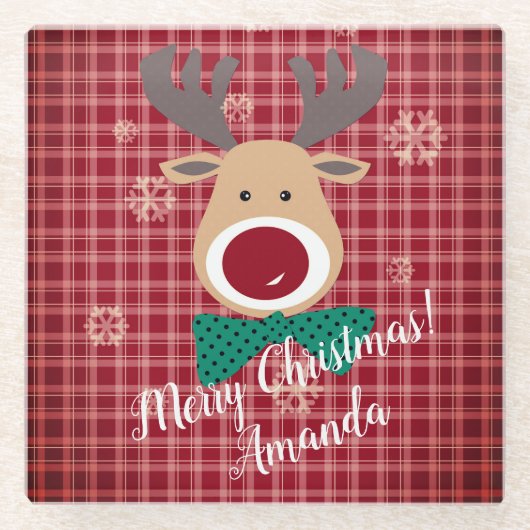 Frohe Weihnachten! Glasuntersetzer (Vorderseite)