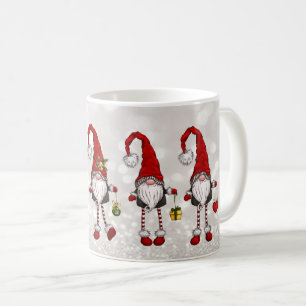 Frohe Weihnachten, Glitter Bokeh Rote Gnome Kaffeetasse