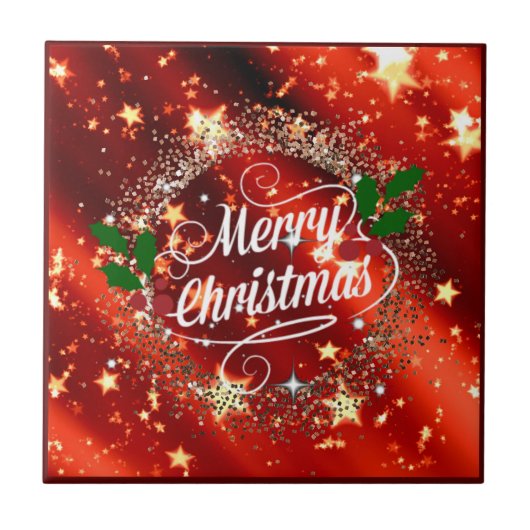 Frohe Weihnachten, Glitter und Glanz, Fliese (Vorderseite)