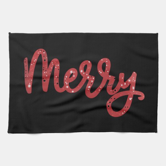 Frohe Weihnachten Glitter Urlaub  Geschirrtuch (Horizontal)