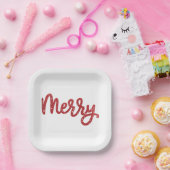 Frohe Weihnachten Glitter Urlaub Pappteller (Party)