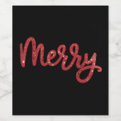 Frohe Weihnachten Glitter Urlaub  Weinetikett (Einzelnes Label)
