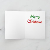 Frohe Weihnachten Glittery Elf Girl Winter Red Gre (Innenseite)