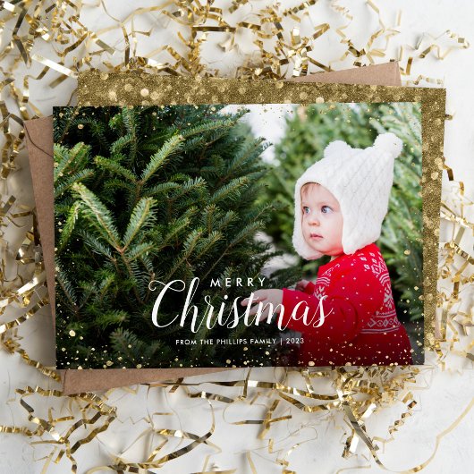 Frohe Weihnachten | Glitz Imitats Glitzer Foto Ove