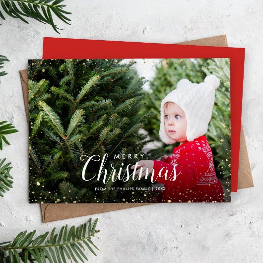 Frohe Weihnachten | Glitz Imitats Glitzer Foto Ove