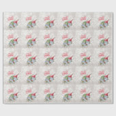 Frohe Weihnachten, Glitzer Bokeh, Niedlich Gnomes Geschenkpapier (Flach)