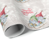 Frohe Weihnachten, Glitzer Bokeh, Niedlich Gnomes Geschenkpapier (Rolleneckpunkt)
