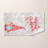 Frohe Weihnachten, Glitzer Bokeh, Niedlicher Gnome Badhandtuch Set (Handtuch)