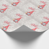 Frohe Weihnachten, Glitzer Bokeh, Niedlicher Gnome Geschenkpapier (Ecke)
