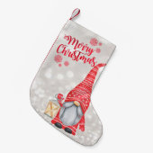 Frohe Weihnachten, Glitzer Bokeh, Niedlicher Gnome Kleiner Weihnachtsstrumpf (Vorderansicht (hängend))