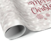 Frohe Weihnachten, Glitzer Bokeh Red Gnomes Geschenkpapier (Rolleneckpunkt)