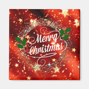 Frohe Weihnachten, Glitzer und Funkeln Magnet