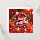 Frohe Weihnachten Glitzer und Glanz Karte (Vorderseite/Rückseite Beispiel)