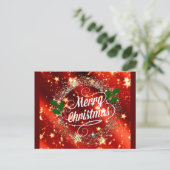 Frohe Weihnachten Glitzer und Glanz Postkarte (Stehend Vorderseite)