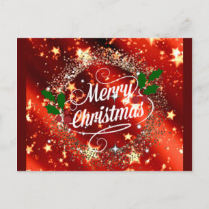 Frohe Weihnachten Glitzer und Glanz Postkarte