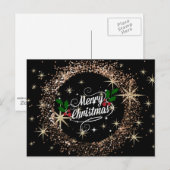 Frohe Weihnachten Glitzer und Glanz, Urlaubsplanun Postkarte (Vorne/Hinten)