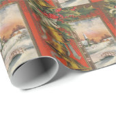 Frohe Weihnachten, Glocken und Snowy Village Geschenkpapier (Rolleneckpunkt)