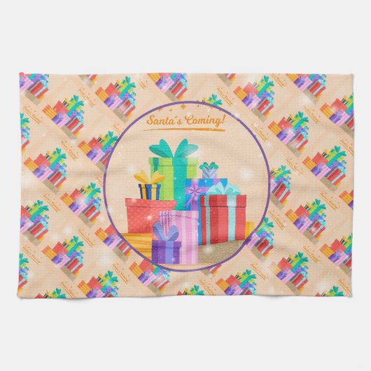 Frohe Weihnachten Glück Bestes Geschenk Geschirrtuch (Horizontal)