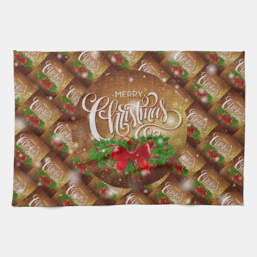 Frohe Weihnachten Glück Bestes Geschenk Geschirrtuch (Horizontal)