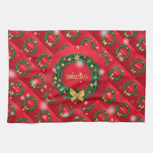 Frohe Weihnachten Glück Bestes Geschenk Geschirrtuch (Horizontal)