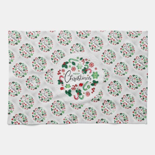 Frohe Weihnachten Glück Bestes Geschenk Geschirrtuch (Horizontal)