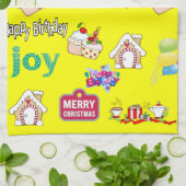 Frohe Weihnachten Glück Geburtstag Küche Handtuch (Gefaltet)