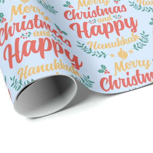 Frohe Weihnachten Glück Hanukkah Chrismukkah Geschenkpapier (Rolleneckpunkt)