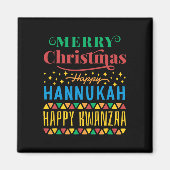 Frohe Weihnachten Glück Hanukkah Happy Kwanzaa 8 Magnet (Vorne)