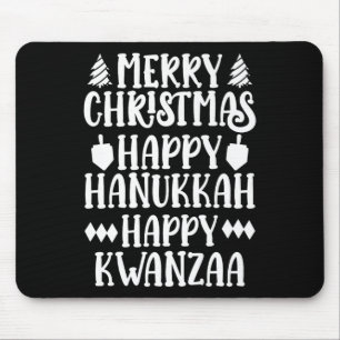 Frohe Weihnachten Glück Hanukkah Happy Kwanzaa 8 Mousepad