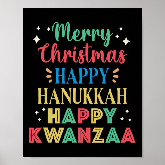 Frohe Weihnachten Glück Hanukkah Happy Kwanzaa 9 Poster (Vorne)