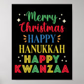 Frohe Weihnachten Glück Hanukkah Happy Kwanzaa 9 Poster (Vorne)