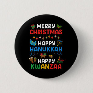 Frohe Weihnachten Glück Hanukkah Happy Kwanzaa Hol Button