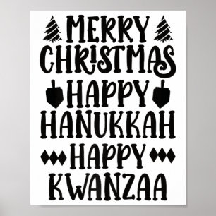 Frohe Weihnachten Glück Hanukkah Happy Kwanzaa Pre Poster