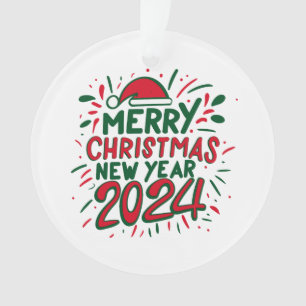 Frohe Weihnachten Glück im neuen Jahr 2024 Ornament
