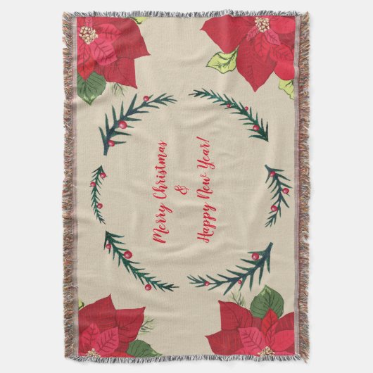 Frohe Weihnachten, Glück im neuen Jahr Decke (Vorderseite Vertikal)