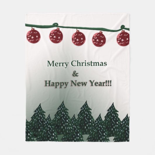 Frohe Weihnachten, Glück im neuen Jahr Fleecedecke (Vorderseite)