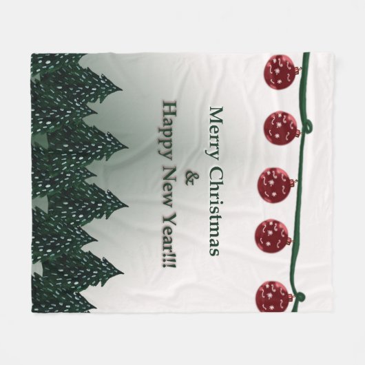 Frohe Weihnachten, Glück im neuen Jahr Fleecedecke (Vorderseite (Horizontal))