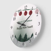 Frohe Weihnachten, Glück im neuen Jahr Große Wanduhr (Winkel)