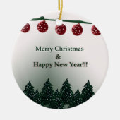 Frohe Weihnachten, Glück im neuen Jahr Keramik Ornament (Vorne)