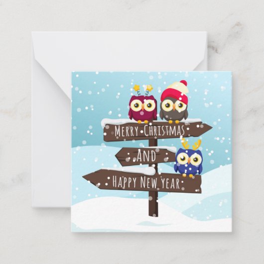 Frohe Weihnachten/Glück im neuen Jahr Mitteilungskarte (Vorderseite)