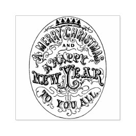 Frohe Weihnachten Glück im neuen Jahr Vintage Typo Gummistempel