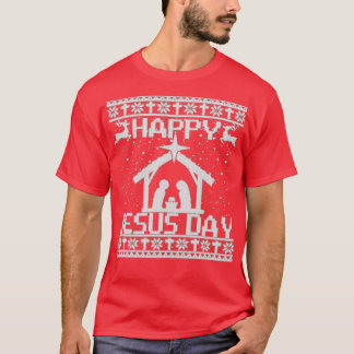 Frohe Weihnachten Glück Jesus Day Ugly Weihnachten T-Shirt