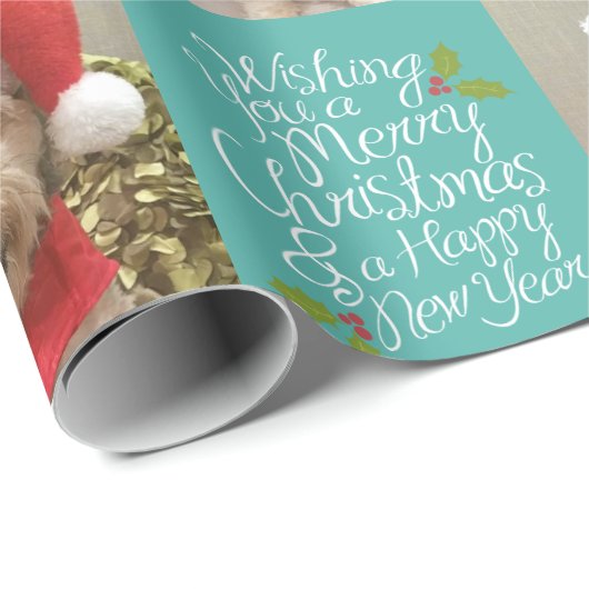 Frohe Weihnachten Glück Neues Jahr - 1 Foto Whimsi Geschenkpapier (Rolleneckpunkt)