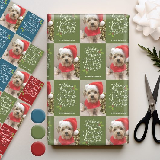 Frohe Weihnachten Glück Neues Jahr - 1 Foto Whimsi Geschenkpapier Set