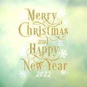 Frohe Weihnachten & Glück Neues Jahr 2022 Restaur Fensteraufkleber (Blatt 3)